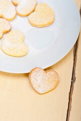 heart shaped shortbread valentine cookies