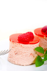 fresh raspberry cake mousse dessert
