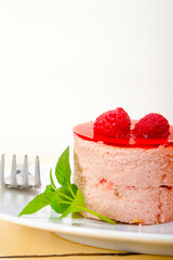 fresh raspberry cake mousse dessert