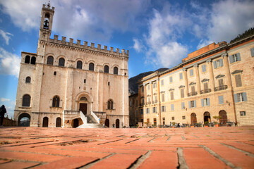 Obraz na płótnie Canvas Central Italy The medieval square of Gubbio Umbria