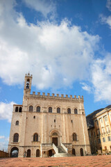 Fototapeta na wymiar Central Italy The medieval square of Gubbio Umbria