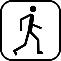 Man running marathon. Runner vector icon