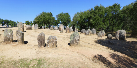 Megalithic Site, Cromlech of the Almendres, Village of Our Lady of Guadalupe, Evora, Alentejo, Portugal