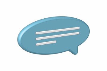 Speech bubble 3d sign. Speech bubble with text. 3d vector icon, minimal style. Oval Blue Button. Mobile app icon. Vector isolated sign on white background. Vector talking box.