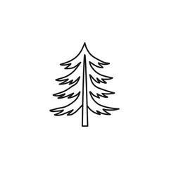 Doodle outline pine tree.
