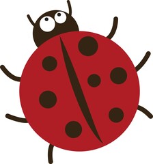 Cartoon illustration of a ladybug .