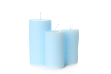 Aroma candles for relaxation isolated on white background