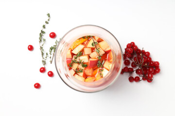 Concept of drink with Sangria, top view