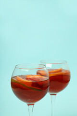 Concept of drink with Sangria, space for text