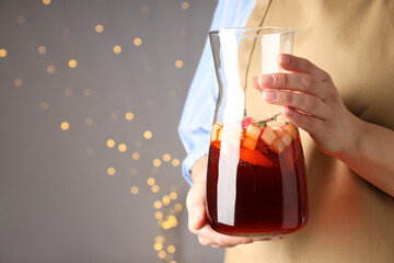 Concept of drink with Sangria, space for text