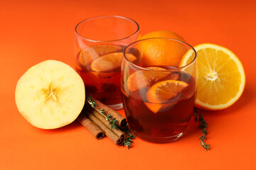Concept of drink with Sangria, close up