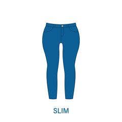 Slim Pants Type of Woman Trousers Silhouette Icon. Modern Women Garment Style. Fashion Casual Apparel. Beautiful Type of Female Jeans Trousers. Slacks, Loose Pants. Isolated Vector Illustration