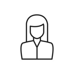 Business woman thin line icon. Linear symbol. Vector illustration.