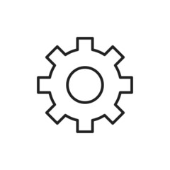 Gear thin line icon. Linear symbol. Vector illustration.