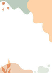 Abstract summer geometric modern background template. Banner with blot shapes splash wave in trendy pastel colors