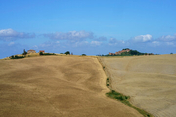 Fototapeta na wymiar Rural landscape near Asciano, Tuscany, Italy