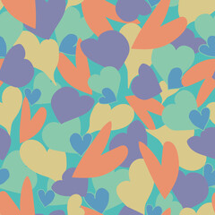 Vector Blue Love People and Animals background pattern
