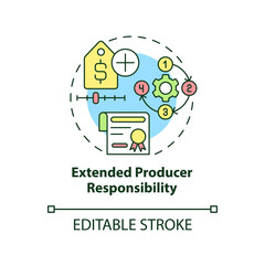 Extended producer responsibility concept icon. Area of industrial ecology abstract idea thin line illustration. Isolated outline drawing. Editable stroke. Arial, Myriad Pro-Bold fonts used