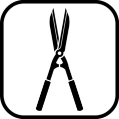 Secateurs garden scissors. Gardening tool vector icon isolated