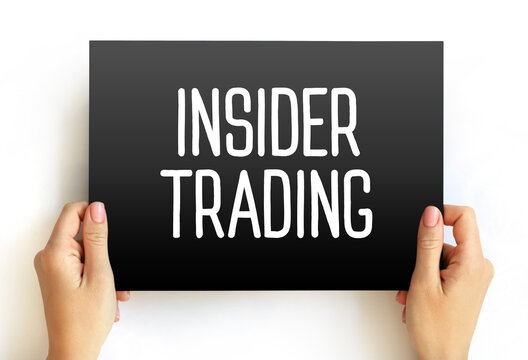 Insider trading is the trading of a public company's stock or other securities based on material, nonpublic information about the company, text concept on card