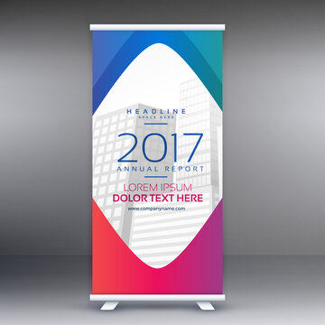 awesome roll up standee banner design template