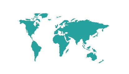 Fototapeta na wymiar World Map Isolated on White