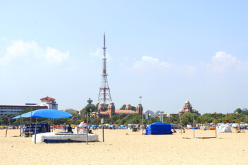 View of Marina Beach Chennai, India - obrazy, fototapety, plakaty