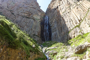 Abai-Su waterfall. North Caucasus, Kabardino-Balkaria June 2021.