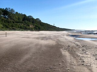 sandy beach in the morning