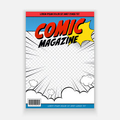 Vector comic book cover template flyer, poster design. © Mooam