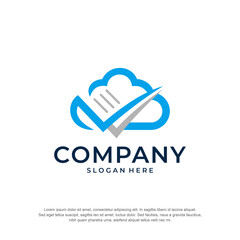 cloud document logo premium vector