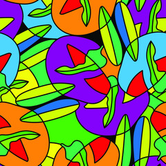 Seamless colorful decorative artwork with abstract unusual patterns