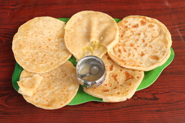 Indian special dish Bobbatlu or Bhakshalu a telugu sweets for Ugadi festival