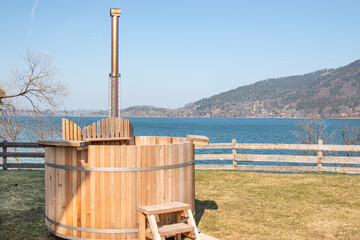 Hottub bath with beautiful view about Lake Tegernsee