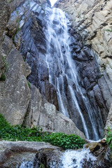 Fototapeta na wymiar Abai-Su waterfall. North Caucasus, Kabardino-Balkaria June 2021.