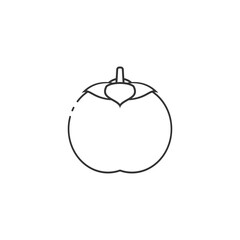 Outline icon of persimmon vector illustration