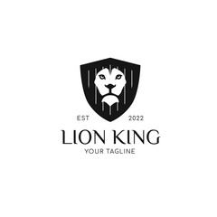 Royal king lion crown symbol - Elegant black Leo animal logo. 