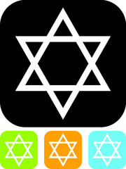 Star of David symbol of Israel. Vector icon