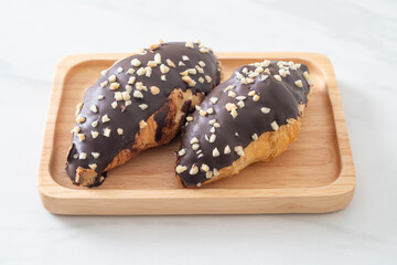 croissant with chocolate and nutty