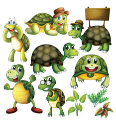 Cute animals cartoon set on white background