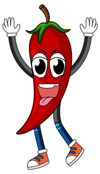 Red chili with happy face