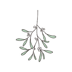 Mistletoe, hand-drawn vector illustration