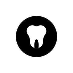 Tooth icon in black round