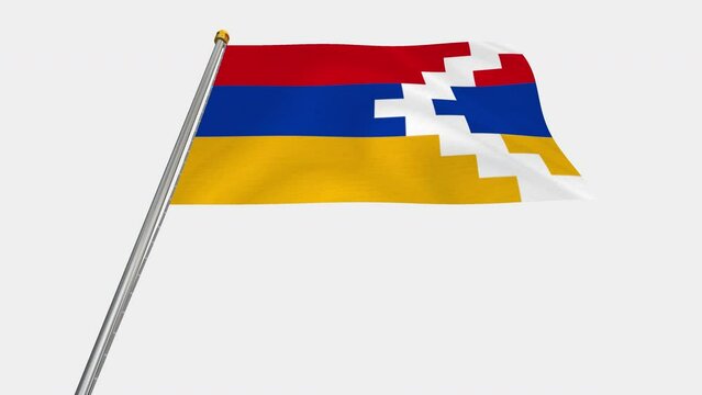 A loop video of the Artsakh flag swaying in the wind from below.