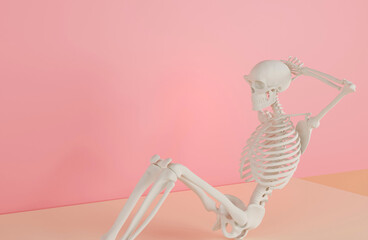 Skeletons in yoga poses for mental conditioning