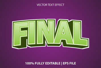 final text effect with green and purple background.