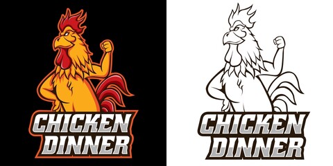 chicken logo mascot vector design