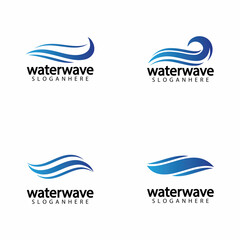 water wave logo design template