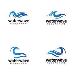water wave logo design template