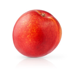 Nectarine isolated with clipping path on white background. Close up